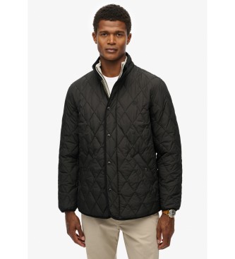 Superdry para hombre. M5012225A Chaqueta Quilted Estate negro (S), Casual, Poliéster