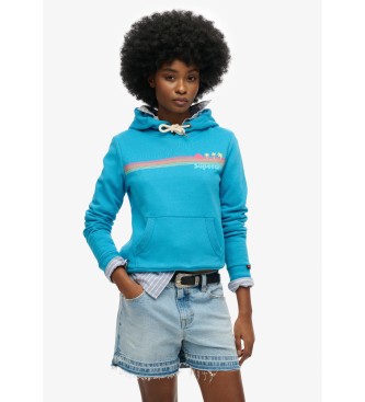 Superdryvoor vrouwen. W2012488A Rainbow Stripe sweatshirt blauw (M), Casual, Katoen