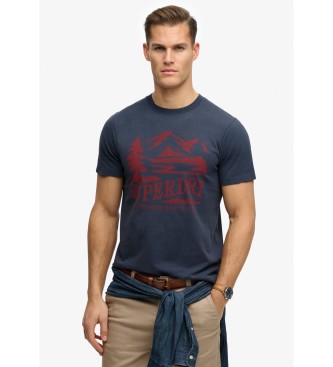 Superdry para hombre. M1012378A Camiseta Retro Outdoor Rlxd marino (L), Casual, Algodón, Manga corta