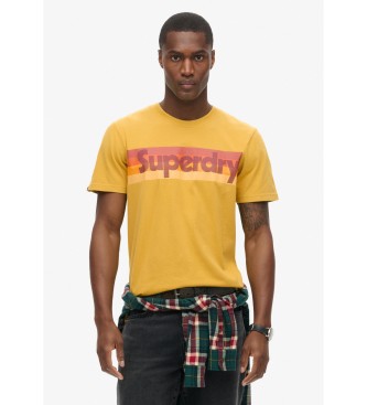 Superdry Camiseta de rayas con logotipo Retro amarillo