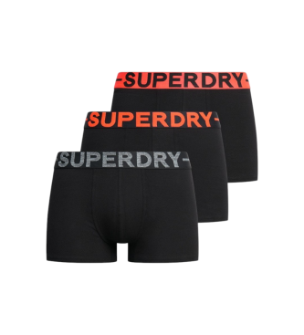Superdry para hombre. M3110450B Set 3 Bóxers Lisos negro (XL), Homewear, Algodón