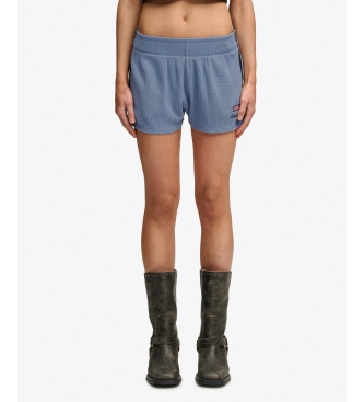 Superdry para mujer. W7110506A Short Waffle Retro azul (XXS), Casual, Algodón