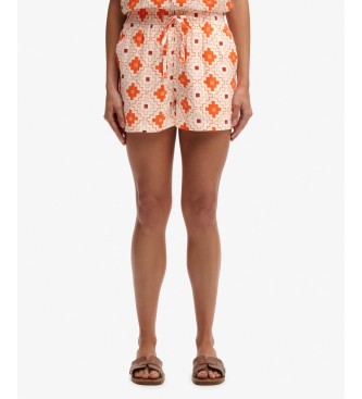 Superdry para mujer. W7110497A Shorts Printed Beach naranja (M), Casual, Algodón