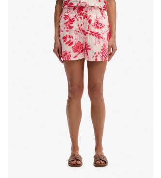 Superdry para mujer. W7110497A Shorts Printed Beach rojo (S), Casual, Algodón