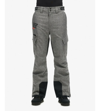 Superdry para hombre. MS110184A Pantalón Ski Peak Rescue gris (XL), Deportivo, Poliéster, Nieve, Outdoor