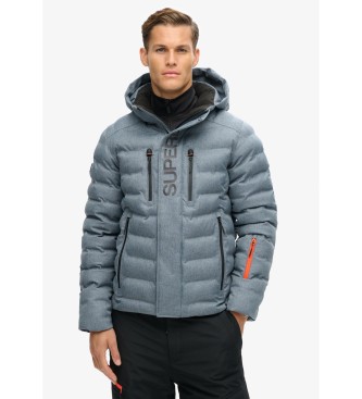 Superdry para hombre. MS110177A Cazadora acolchada Fuji azul (XL), Casual, Deportivo, Nieve, Poliéster Reciclado, Sostenible