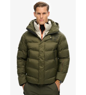 Superdry para hombre. MS110175A Chaqueta acolchada deportiva verde (XL), Casual, Deportivo, Nieve, Sostenible, Nylon reciclado