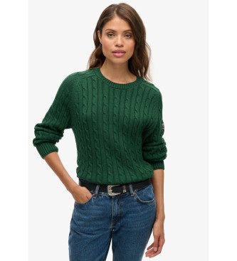 Superdry para mujer. W6110610A Jersey Slouchy Cable verde (12), Casual, Algodón