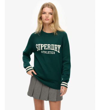 Superdry para mujer. W6110629A Jersey Intarsia verde (XXS), Casual, Algodón