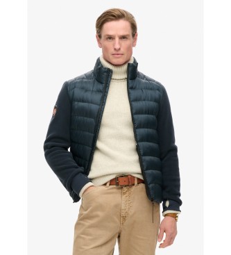 Superdry para hombre. M5012044A Chaqueta Storm Fleece Hybrid Bomber azul (L), Casual, Poliéster