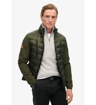 Superdry para hombre. M5012043A Chaqueta híbrida Storm Softshell verde (S), Casual, Poliéster Reciclado, Sostenible