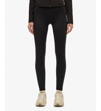 Superdry para mujer. W7011227A Legging Studios negro (12 UK = M), Deportivo, Multideporte, Poliéster Reciclado, Sostenible