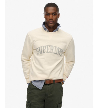 Superdry para hombre. M2014090A Sudadera Athletic Ess Crew blanco roto (XXL), Casual, Algodón, Manga larga