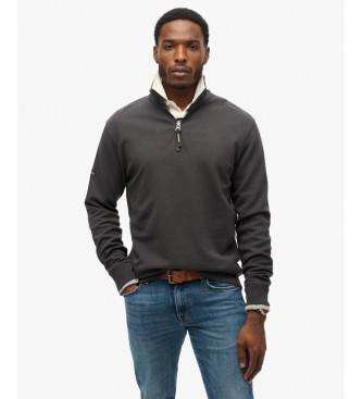 Superdry para hombre. M2014054A Sudadera con media cremallera y logotipo Utility gris (M), Casual, Algodón