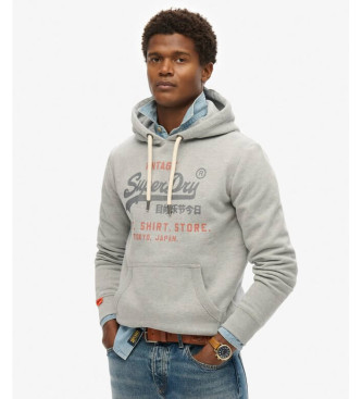 Superdry unisex. M2014122A Sudadera de corte relajado Vintage Heritage gris (XL), Casual, Algodón, Poliéster, Manga larga