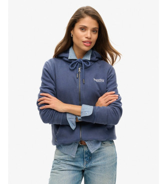 Superdry para mujer. W2012214A Sudadera Essential Logo Zip azul (XL), Casual, Algodón