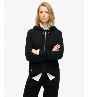 Superdry para mujer. W2012477A Sudadera Essential Logo Ziphood HB negro (XXL), Casual, Algodón