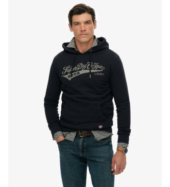 Superdry para hombre. M2014232A Sudadera Heritage Brand Relajada negro (S), Casual, Algodón, Manga larga