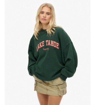 Superdry para mujer. W2012408A Sudadera Outdoor Location verde (L), Casual, Algodón