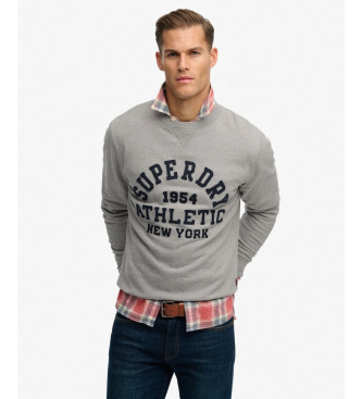Superdry para hombre. M2014012A Sudadera Vintage Athletic Crew gris (L), Casual, Algodón