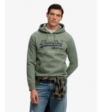 Superdry para hombre. M2014122A Sudadera Heritage Relaxed verde (M), Casual, Algodón, Manga larga