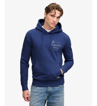 Superdry Sudadera con capucha 1954 Company Relaxed azul