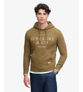 Superdry Sudadera con capucha 1954 Company Relaxed marrón