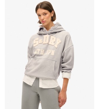 Superdry Sudadera con capucha Athletic Oversize gris