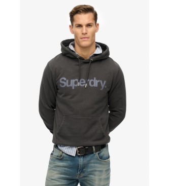 Superdry para hombre. M2014025A Sudadera con capucha con logotipo Core City negro (S), Casual, Algodón