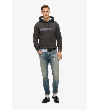 Superdry para hombre. M2014025A Sudadera con capucha con logotipo Core City negro (S), Casual, Algodón 3