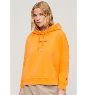 Superdry - pour femme. sweat ? capuche sportswear orange