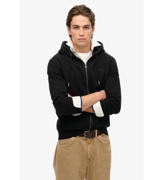 Superdry para hombre. M2014128A Sudadera con capucha, cremallera y logotipo Essential negro (M), Casual, Algodón 3