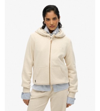 Superdry Sudadera con capucha y cremallera Essential Logo beige
