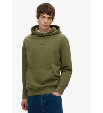 Superdry para hombre. M2014031A Sudadera con capucha y micrologotipo verde (XL), Casual, Algodón