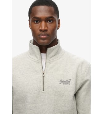 Superdry para hombre. M2013750A Sudadera con cuello panadero con logotipo Essential gris (S), Casual, Algodón 2