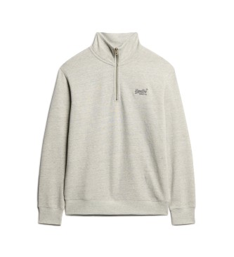 Superdry para hombre. M2013750A Sudadera con cuello panadero con logotipo Essential gris (S), Casual, Algodón 4