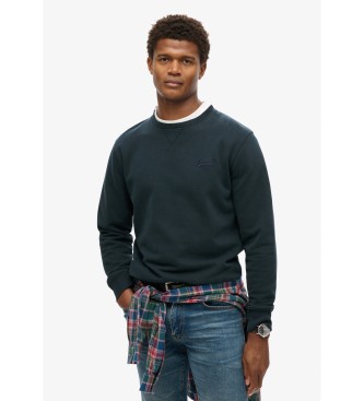 Superdry für Herren. M2013751A Sweatshirt mit Rundhalsausschnitt und Logo Essential navy (XL), Lässig, Baumwolle, Marine