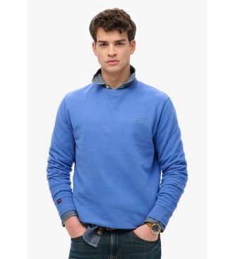Superdry für Herren. M2013751A Sweatshirt mit Rundhalsausschnitt und Logo Essential blau (L), Lässig, Baumwolle