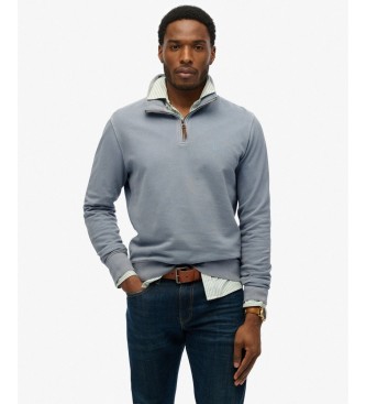 Superdry Sudadera con media cremallera Classic Essential Half azul denim