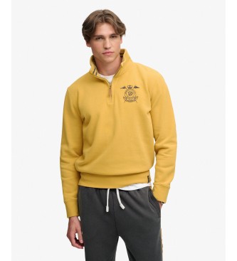 Superdry Sudadera con media cremallera Gothic Varsity amarillo