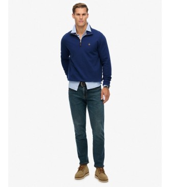 Superdry Sudadera con media cremallera Preppy marino