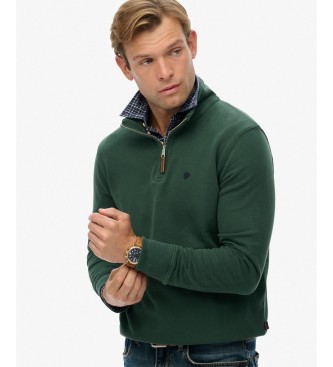 Superdry Sudadera con media cremallera Preppy verde