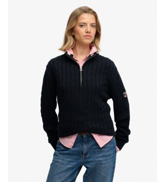 Superdry Cárdigan con media cremallera Slouchy marino