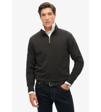Superdry für Herren. M2014053A Sweatshirt mit halbem Reißverschluss und Core-Logo schwarz (L), Lässig, Baumwolle