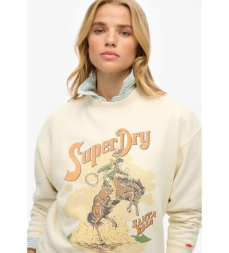 Superdry para mujer. W2012247A Sudadera Souvenir beige (L), Casual, Algodón 2