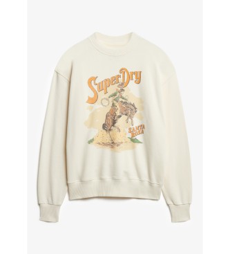 Superdry para mujer. W2012247A Sudadera Souvenir beige (L), Casual, Algodón 4