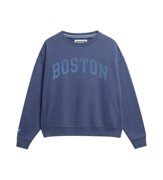 Superdry para mujer. W2012443A Sudadera de cuello redondo y corte holgado Athletic Essentials marino (S), Casual, Algodón 4