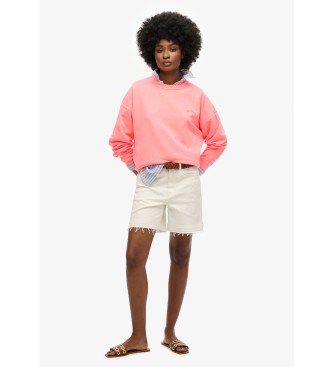 Superdry para mujer. W2012293A Sudadera holgada logotipo Essential rosa (S), Casual, Algodón 3