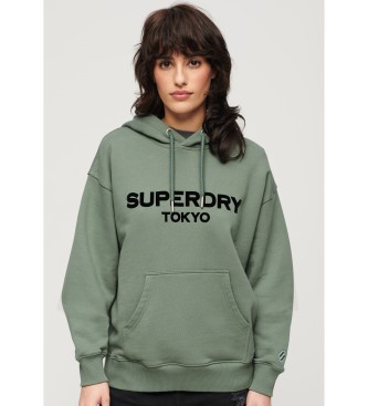 Superdry - pour femme. sport luxe loose sweatshirt green