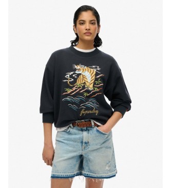 Superdry Sudadera Suika Loose negro